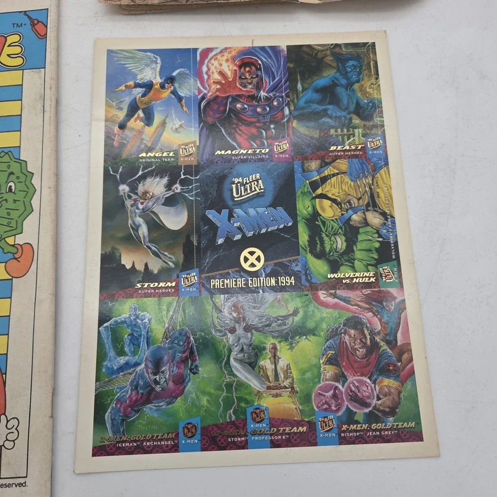 1994 Fleer Ultra X-men Marvel Mini Cards Uncut Promo Card Sheet W/ Misc Comics